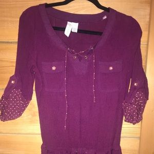 Small Paint by numbers purple tunic EUC